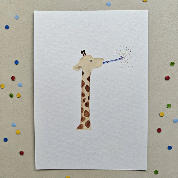 The Ghentist wenskaart giraf — aquarel illustratie