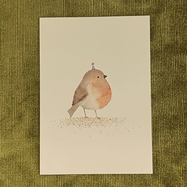 The Ghentist wenskaart vogel — aquarel illustratie