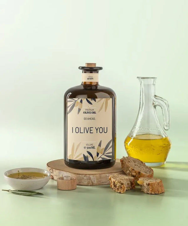 Olive oil with branding